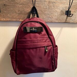 Karl Lagerfeld Paris Black Nylon Bow Backpack EUC